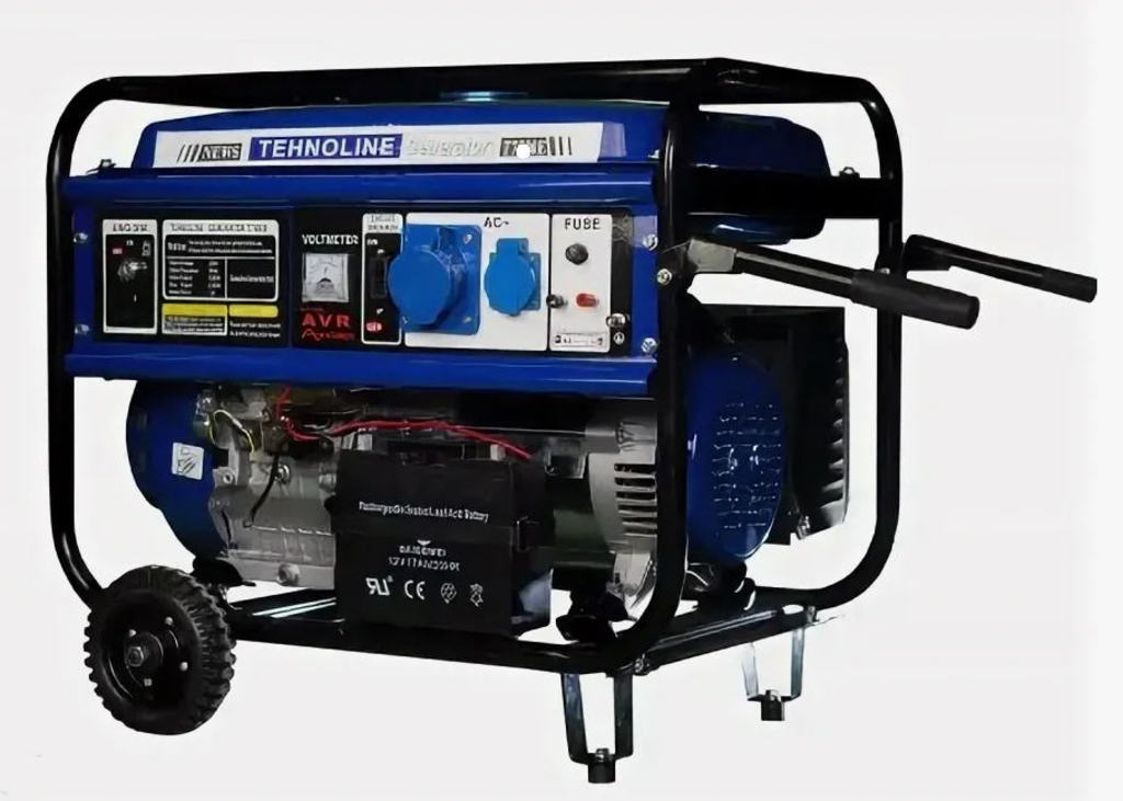 Генератор Tehnoline T3800-Е ручки + колеса (3/3,3 кВт электростарт, алюминиевая обмотка)